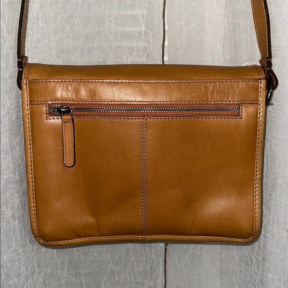 Wild West MAYA Unisex Camel Tan Artisan Leather Accordion Crossbody Bag Purse - Picture 4 of 16